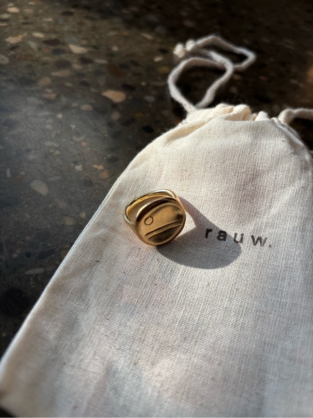 Rauw ring (Golden Hour) - size 6.5